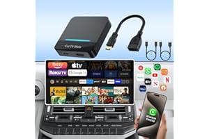 QUANLEX Car TV Mate 2024 Built-in Wireless CarPlay Adapter, Fire TV Stick Converter for Car Plug & Play, Stable Fast, No Latency, HDMl Multimedia Adapter with Factory Wired CarPlay and Most Streaming Devices