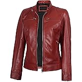 Blingsoul Real Leather Jacket Women - Cafe Racer Style Womens Leather Jackets
