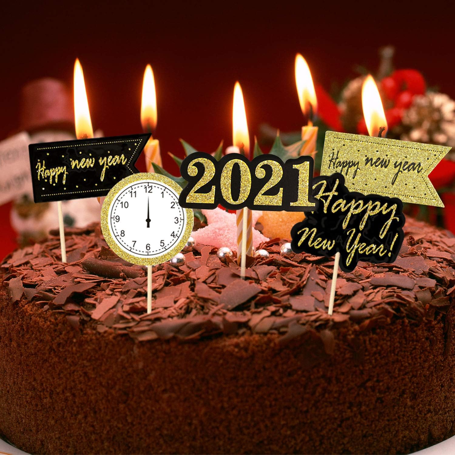 HOWAF 30 Pieces 2026 Happy New Year Cupcake Toppers Picks Muffin Cake Toppers Decorations Happy New Year Table Decorations New Years Eve Decoration 2026 - Image 5