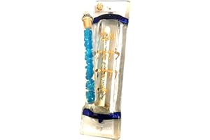 Tamara Baskin Art Glass Art Glass Wedding Mezuzah, Gift Box and Non-Kosher Scroll Included Hand Made in The USA (Crystal Clear)