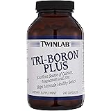 TwinLab Tri-Boron Plus, Magnesium, Vitamin D, Calcium, Dietary Supplements, 3mg, 240 Capsules, Healthy Bones