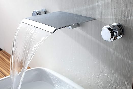 Sumerain S1111cw Double Handle Wall Mount Waterfall Bathroom Sink