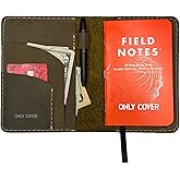 Thot Ra Leather Cover for Field Notes & Passport, 3.5" x 5.5" with Pen Holder (Moss Green)