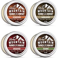 Beard Balm Variety Pack - Canadian Made - 4 Beard Balm Samples (1 oz each) - Made with Argan Oil, Shea Butter, Coconut Oil, &
