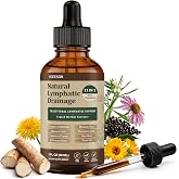90 Day Supply - Natural Lymphatic Drainage Drops, Alcohol-Free Vegan 11-in-1 Herbal Supplement with Cleavers, Elderberry, Echinacea &amp; Burdock, Supports Lymphatic Wellness, Bloat &amp; De-Puff Support