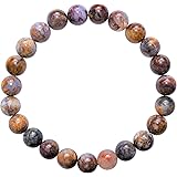 Zenergy GemsCharged Premium Natural Gemstone Crystal 8mm Bead Bracelet + Moroccan Selenite Charging Crystal [Included]