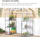 VonHaus Walk In Greenhouse Compact 6 Shelves PVC Cover Roll Up Door view 2