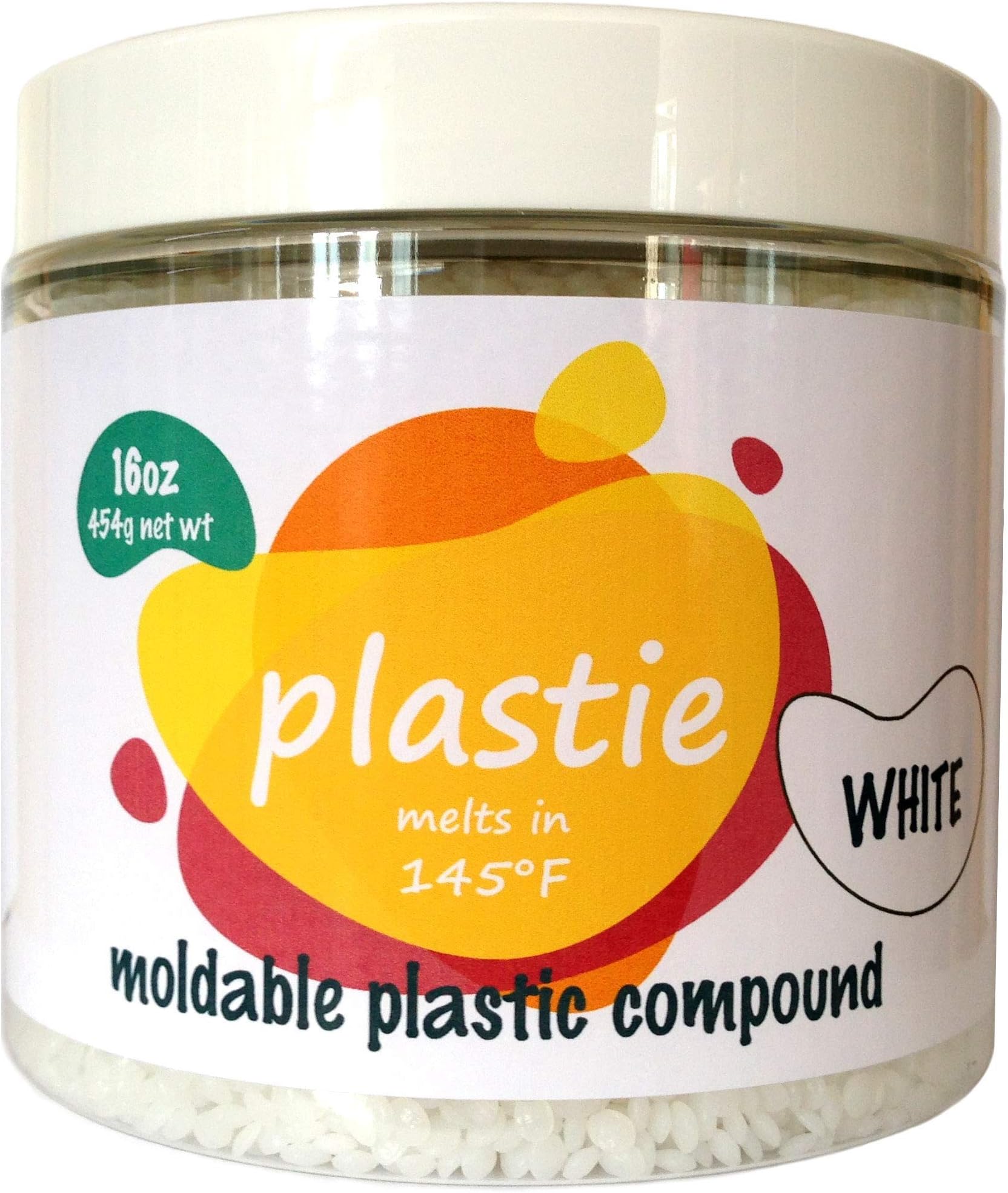 Plastie moldable plastic, 16oz. Durable hand moldable polymorph plastic for DYI, crafts, repairs, etc.
