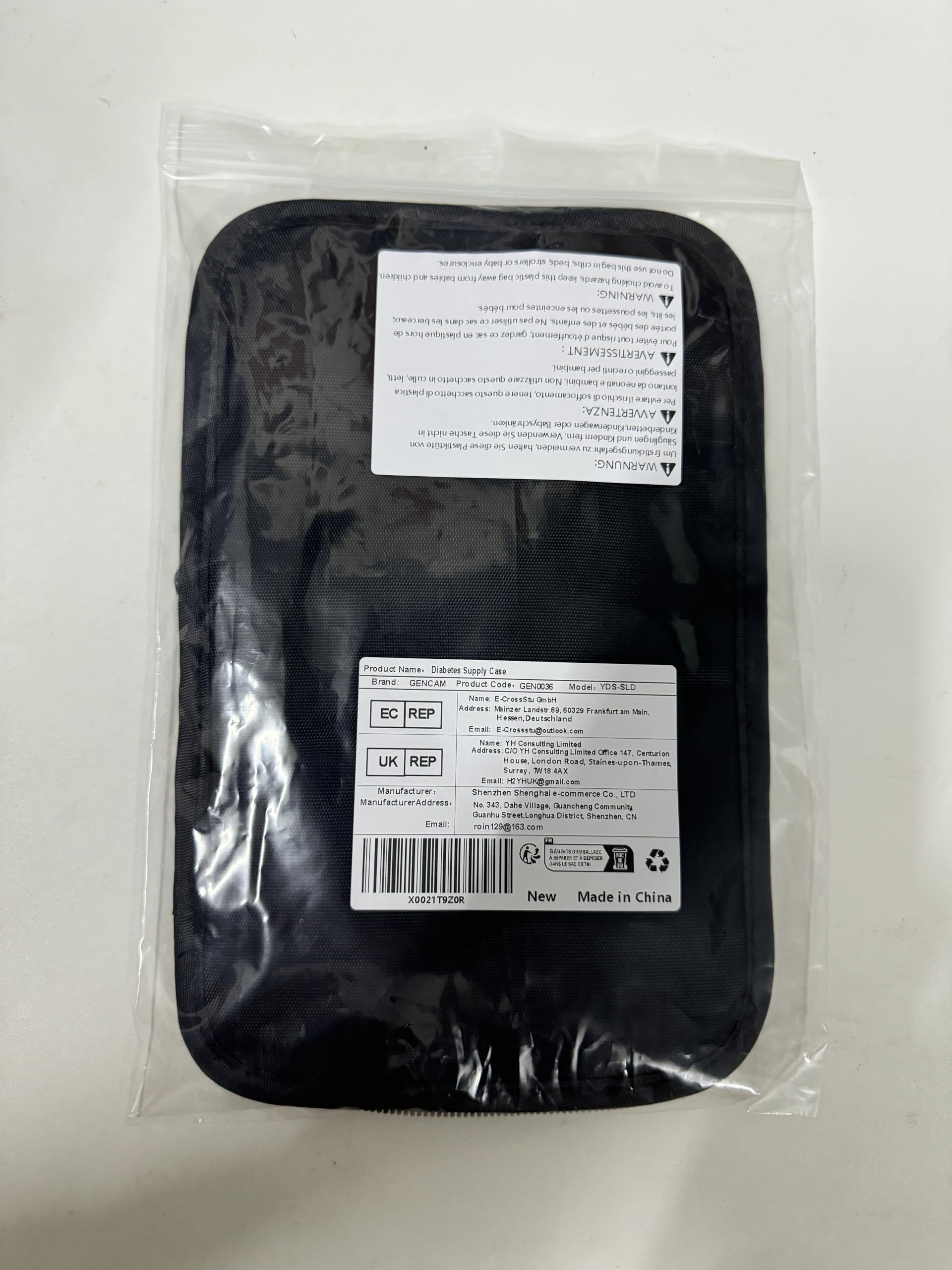 GENCAM Diabetes Supply Case, Diabetic Organizer For Test Strips With Mesh Pocket, Portable Diabetes Testing Kit bag, Travel Blood Glucose Meter Glucometer Storage Bag, Glucose Monitor Case