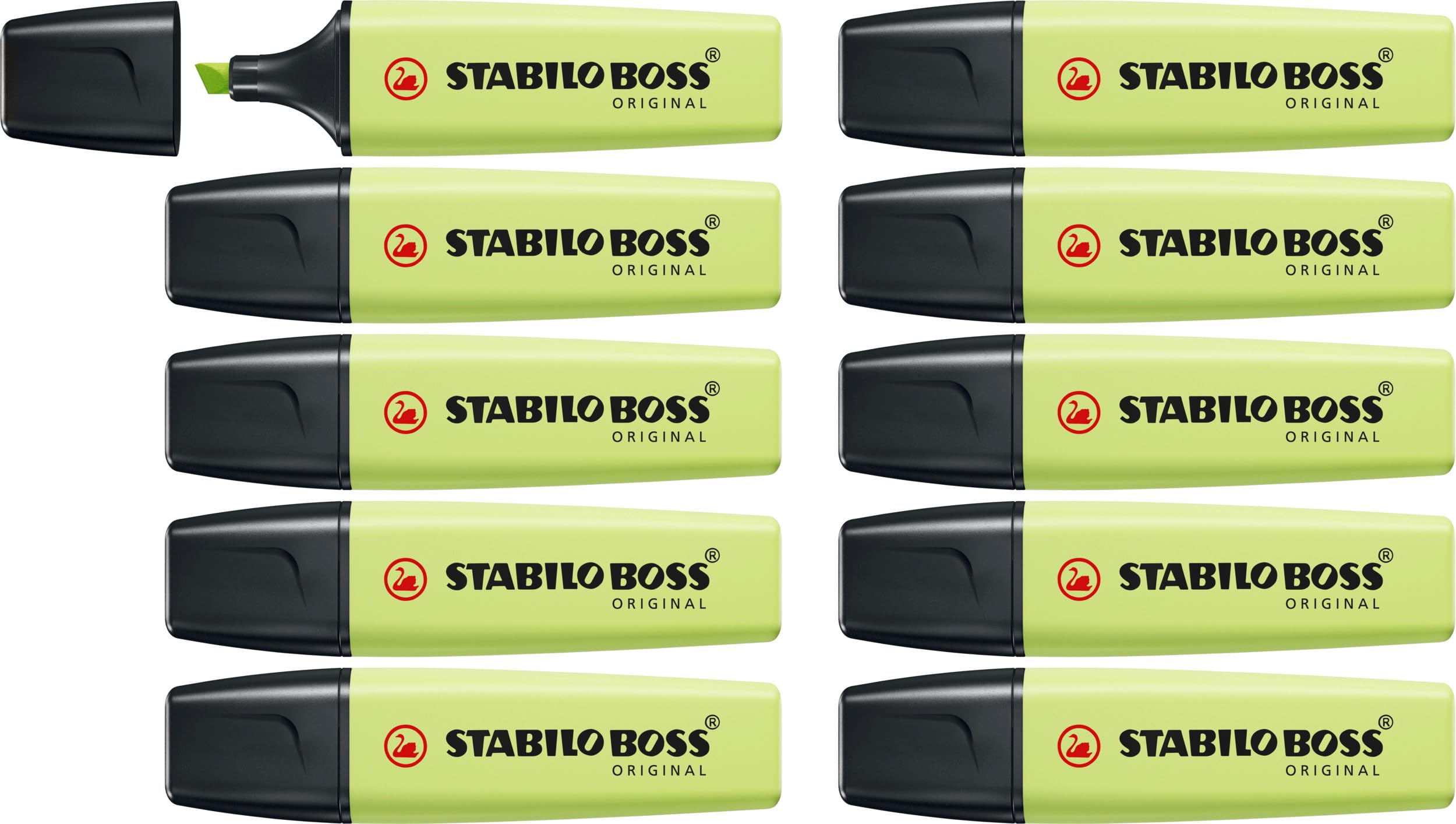 STABILO BOSS ORIGINAL Pastel - Highlighter - Pack of 10 - Dash of Lime