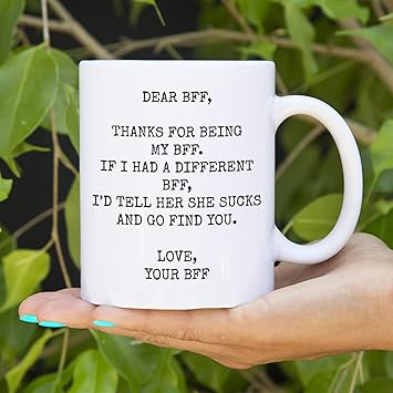 Amazon Bffマグ 親友 女性 誕生日 結婚 プレゼント ベスティー 男性 兄弟 姉妹 15oz ホワイト Saniel Gift ホーム キッチン