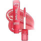 NYX PROFESSIONAL MAKEUP Jelly Job Lip Gloss, Lip Tint Gloss with Full-Bodied, Smoothing, and Hyper-Glossy Shine - Jelly Kiss'd (Pink Shimmer)