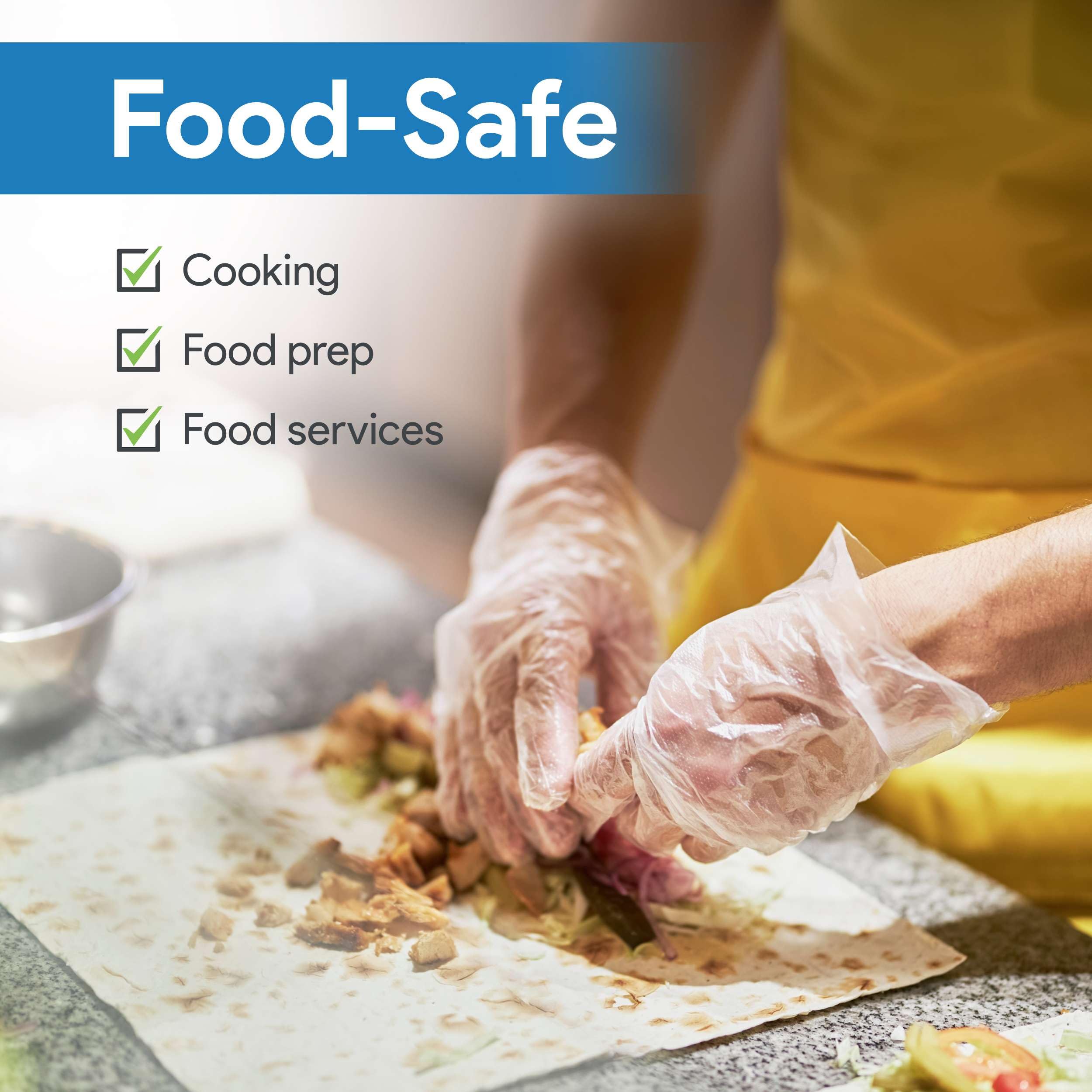 ProHeal Clear Vinyl Disposable Gloves - Food Safe Cooking and Household Cleaning Gloves -Powder and Latex Free Kitchen Glove