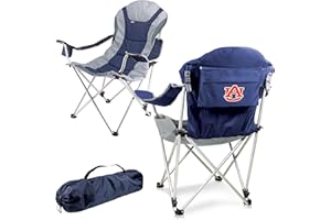 PICNIC TIME NCAA Arkansas Razorbacks Reclining Camp Chair - Beach Chair for Adults - Sports Chair with Carry Bag