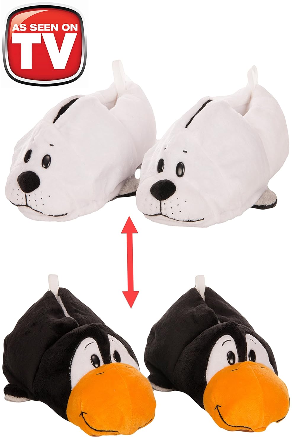 FlipaZoo AS SEEN ON TV Slippers White Seal Transforming to
