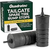 Quadratec Tailgate Spare Tire Bump Stop Kit - Fits Jeep Wrangler JK &amp; JL 2007-2026 - Trim-to-Fit Spare Tire Stabilizer for Oversize Tires, Reduces Tailgate Rattle, Vibration &amp; Wobble, 4.5-Inch Black