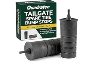Quadratec Tailgate Spare Tire Bump Stop Kit - Fits Jeep Wrangler JK & JL 2007-2026 - Trim-to-Fit Spare Tire Stabilizer for Ov