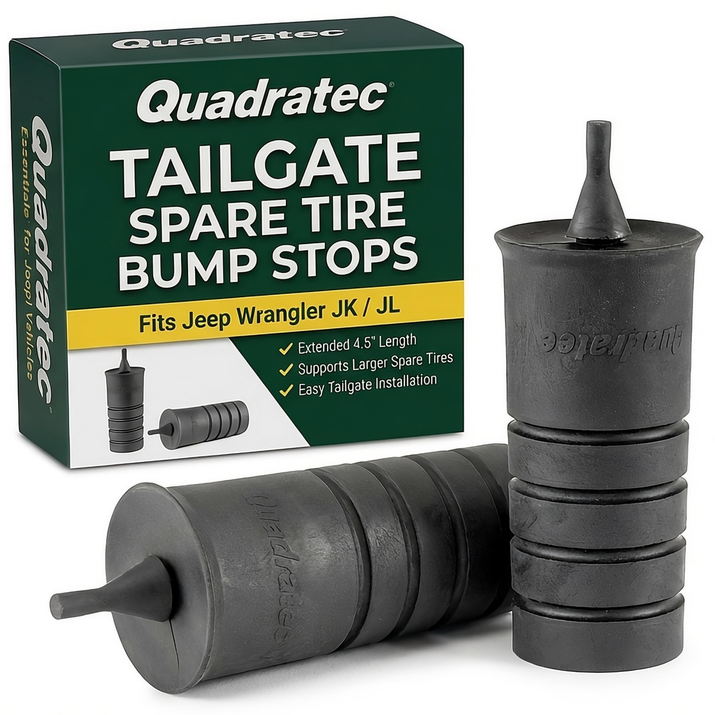 Quadratec Tailgate Spare Tire Bump Stop Kit for Jeep Wrangler JK & JL (2007-2026) - Reduces Rattle & Vibration