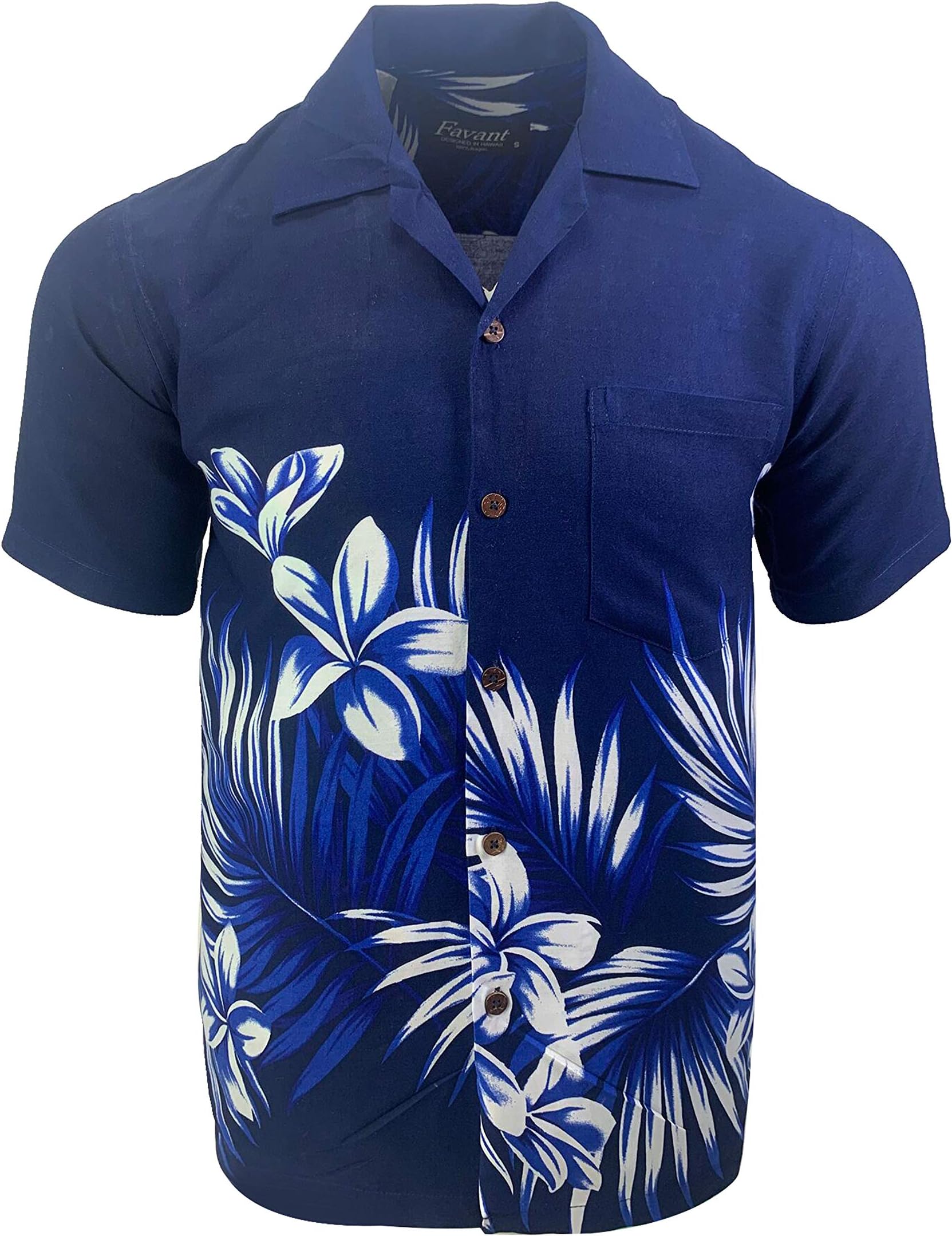 Tropical Luau Beach Floral Print Menโs Hawaiian Aloha Shirt