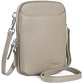 befen Genuine Leather Crossbody Cell Phone Purse for Women, Small Zip Around RFID Blocking Crossbody Wallet Bags