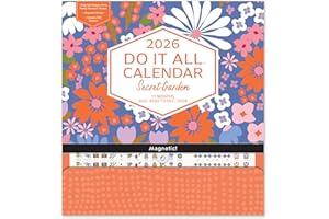 Orange Circle Studio 2026 Do It All Wall Calendar, Secret Garden, Family Monthly and Weekly Planner, Hanging Organizer, Aesthetic for Office, Home or School Use, Magnetic and Nail Hanging Options