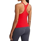 MathCat Workout Tank Tops for Women Seamless Racerback Shirts with Built in Bra Gym Running Athletic Yoga Tops