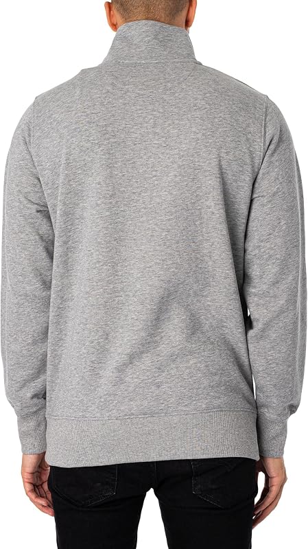 Sweatshirt Escudo Regular GANT Masculino com Meio Fecho, Cinzento Melange, M