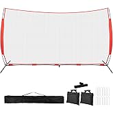 7x7ft /10x16ft /10x20ft Portable Sport Net with Handbag and 12 Ground Nails. Stable Backstop Net for Softball, Lacrosse, Soccer, Baseball. Ball Stop Equipment for Backyard Garden Training（Only Block）