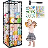 FIOBEE Stuffed Animals Storage Zoo Thicken PVC Tube Toy Storage Organizer with Elastic Band Large Stuffed Animals Holder for Nursery Playroom Bedroom Room Furniture Plush Storage, Black | Thicken, Elastic Band, for Nursery, for Playroom, for Bedroom