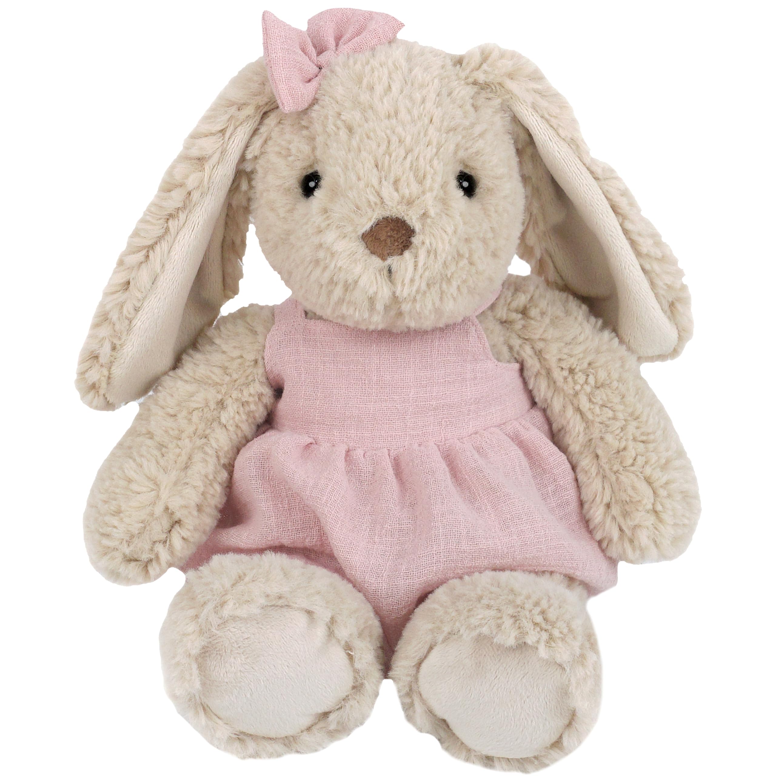 MON AMI Bettie Bunny 12-Inch Stuffed Animal for Girls | Soft Rabbit Plush Toy in Pink Dress with Bow | Easter Playtime Companion | Nursery & Bedroom Décor | Plush Gift — image 1