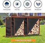GRENER 6.6FT Waterproof Firewood Rack Cover 600D Oxford Fabric Black view 6