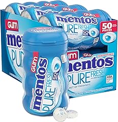 Mentos - Goma de mascar Pure Fresh, Goma de mascar libre de azúcar, con xilitol, sabor Fresh Mint, botella de 50 unidades (pa