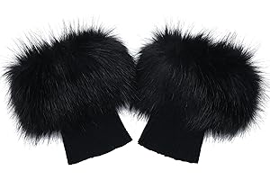 sy soul young Women Faux Fur Leg Warmers Short Furry Fuzzy Boot Cuffs Toppers Girls Winter Knitted foot cuff