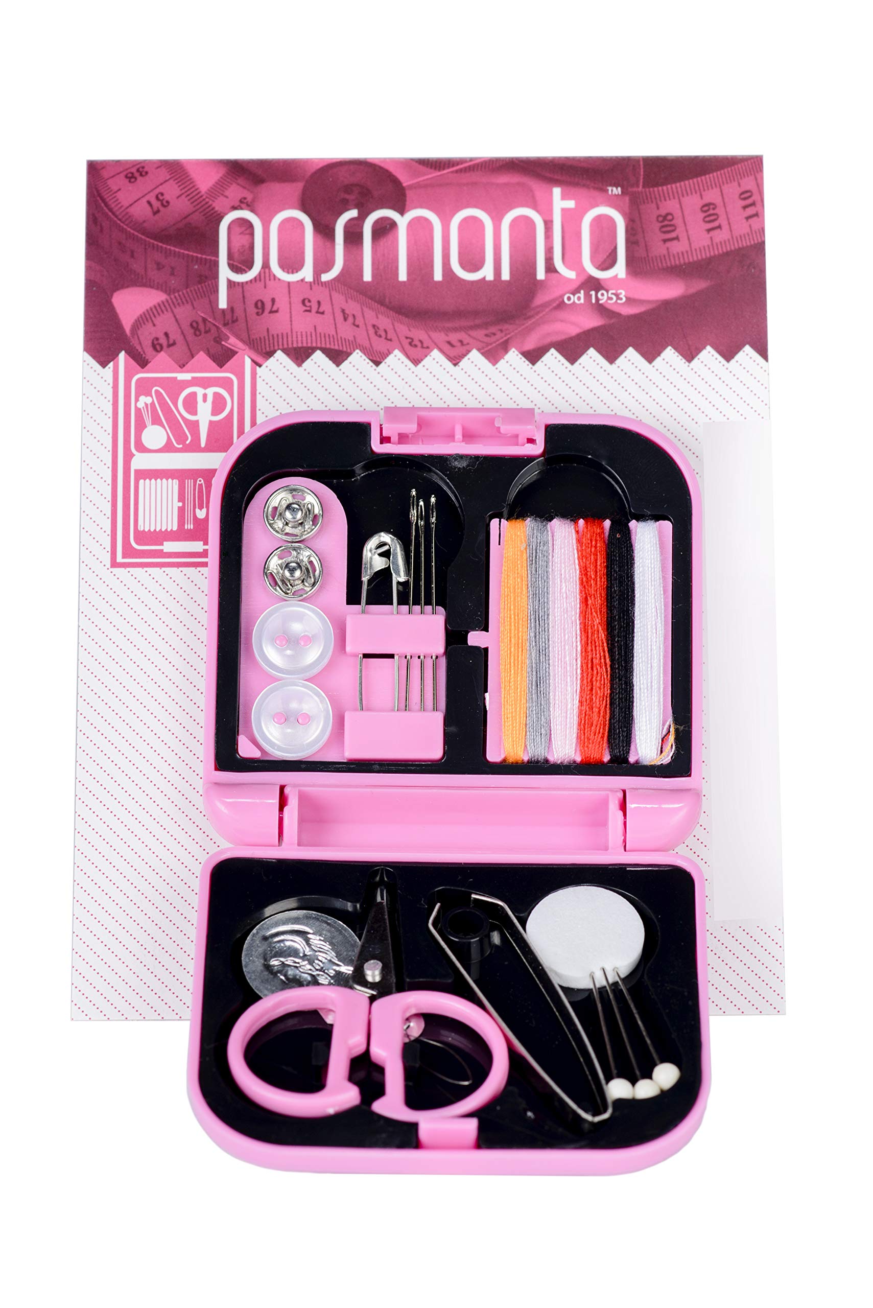Pasmanta Travel Sewing Kit, Mini Portable, Sewing Supplies Accessories, Home Sewing Repair Set, Sewing Essentials, Stylish Box Case, All You Need On The Go