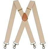 Timiot Mens Suspender 4 Swivel Strong Hooks Adjustable Braces Elastic Comfortable X Style Heavy Duty Strap