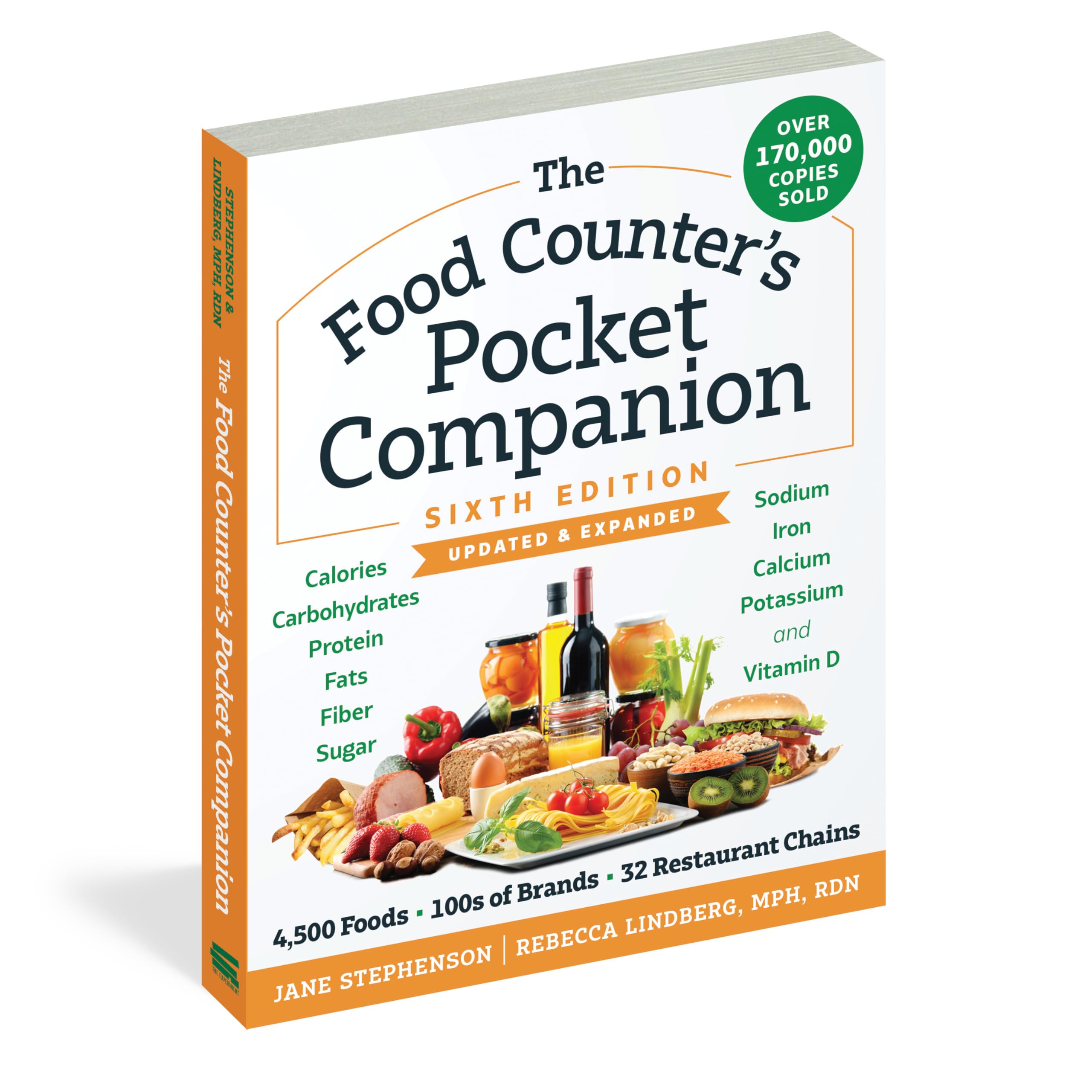 The Food Counter's Pocket Companion, Sixth Edition: Calories, Carbohydrates, Protein, Fats, Fiber, Sugar, Sodium, Iron, Calcium, Potassium, and Vitamin D―with 32 Restaurant Chains The Food Counter's Pocket Companion, Sixth Edition: Calories, Carbohydrates, Protein, Fats, Fiber, Sugar, Sodium, Iron, Calcium, Potassium, and Vitamin D―with 32 Restaurant Chains Paperback Kindle Spiral-bound