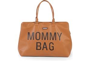 Childhome The Original Mommy Bag, Large Baby Diaper Bag, Mommy Hospital Bag, Leatherlook Brown
