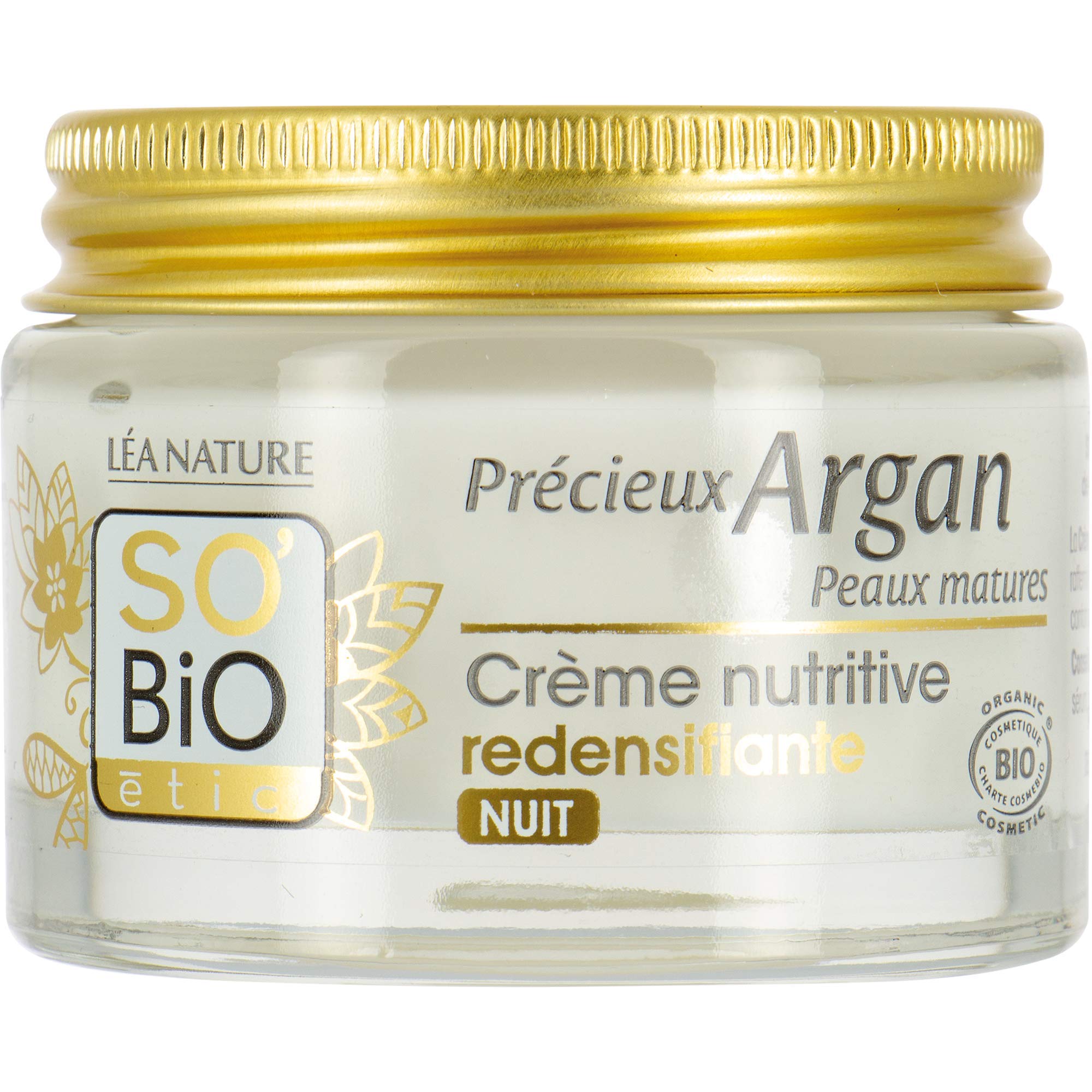 SO'BiO étic Précieux Argan Cosmos Organic Redensifying Nourishing Night Cream, 50 ml