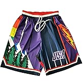 TPAZGHE Men Basketball Shorts Graphic Mesh Drawstring Retro Sport Workout Gym Running Athletic Shorts