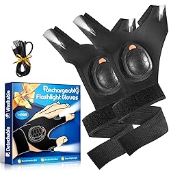 LED Flashlight Gloves with Waterproof Lights
