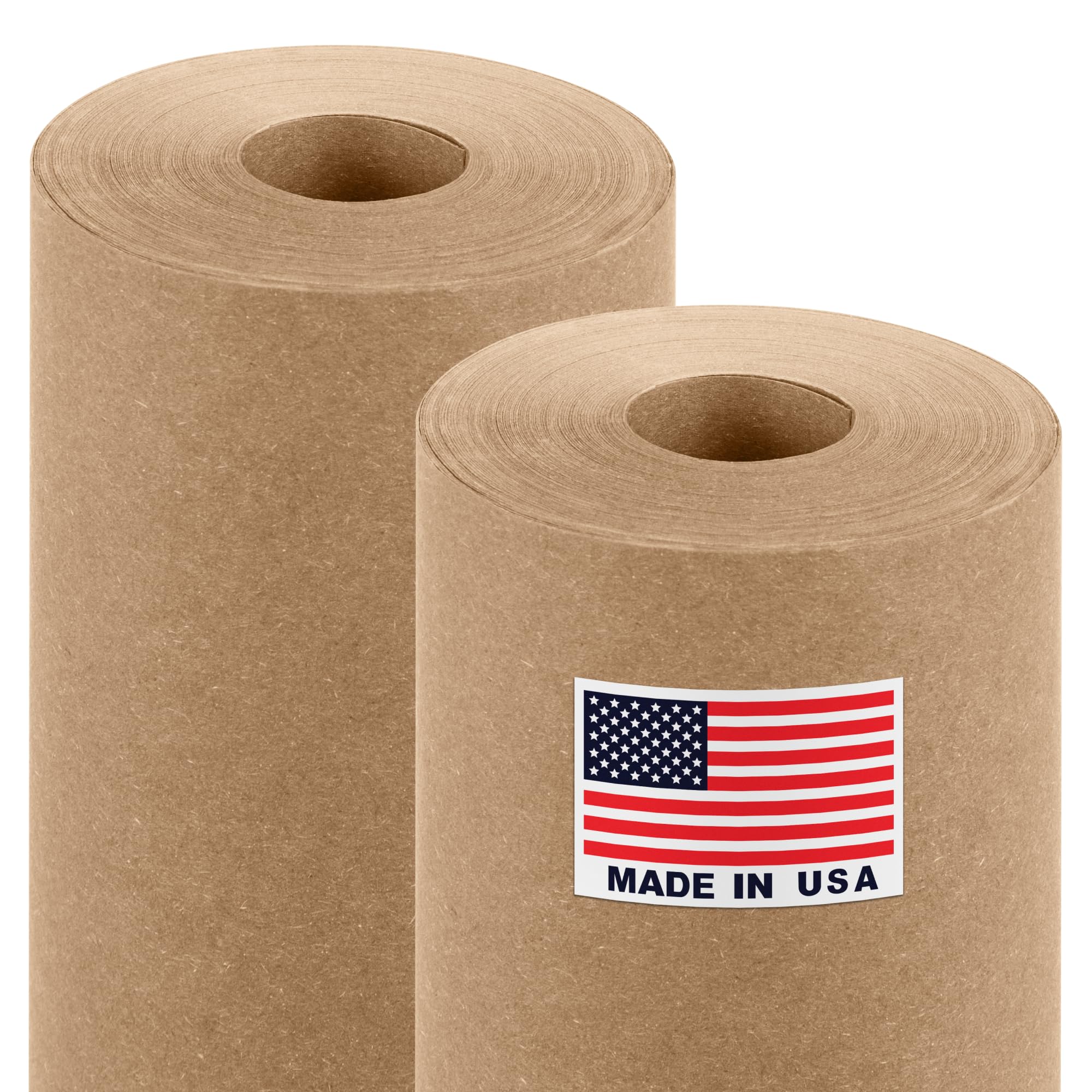 Paclord 18" x 1200" (100 ft) Brown Kraft Paper Roll (Value Pack of 2), 45 lbs Thickness, Made in USA Colored Kraft Paper for School, Bulletin Board - Odorless, Non-Toxic, Safe for Kids Image