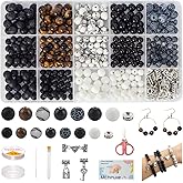 Mchruie Stone Beads for Jewelry Making, Charm Bracelet Making Kit, 450Pcs Beads for Bracelets Making Kit DIY Magnetic Bracelets for Couples Lovers