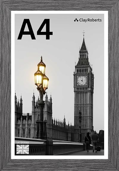 Clay Roberts A4 Dark Grey Photo Frame – Modern Portrait Landscape Wall Frame