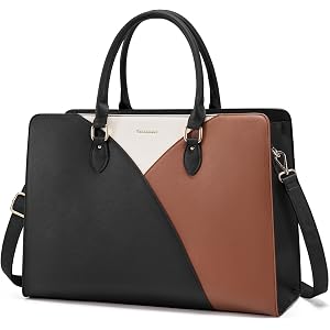 RAINSMORE Laptop Tote Bag for Women 15.6" Teacher Shoulder Work Bag Handbag | Thickened Laptop Compartment, Scratch-Resistant