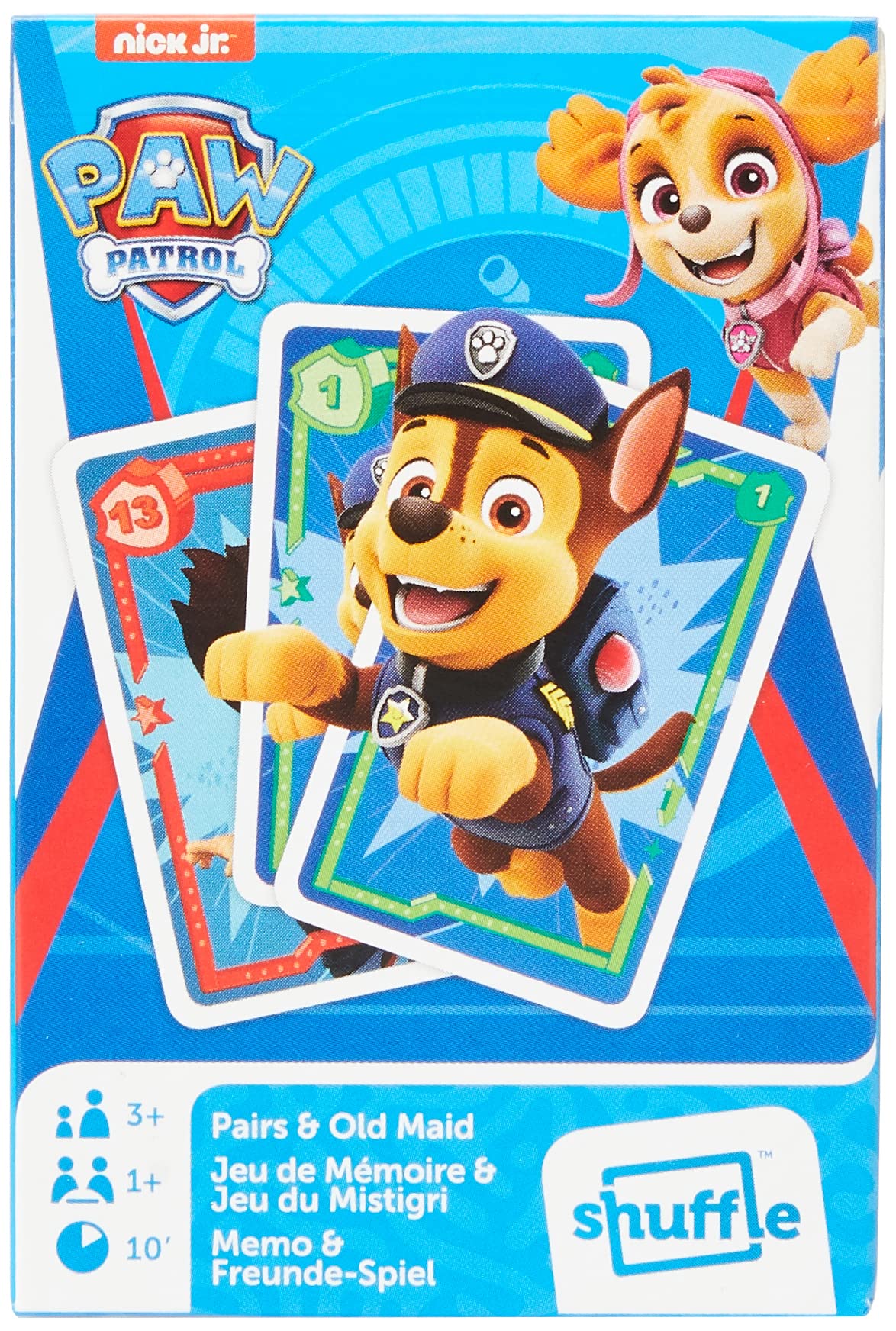Shuffle Paw Patrol - Pairs and Old Maid Playing Cards, Suitable for Playing Snap, 1 Deck, Ages 3+