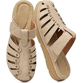 Decoud sylf Mules for Women: Comfortable Slip On Closed Toe Sandals | Adjustable Non-Slip Fisherman Sandals - Dressy Walking Shoes with Cushioned Memory Foam Insoles for Casual Vacation