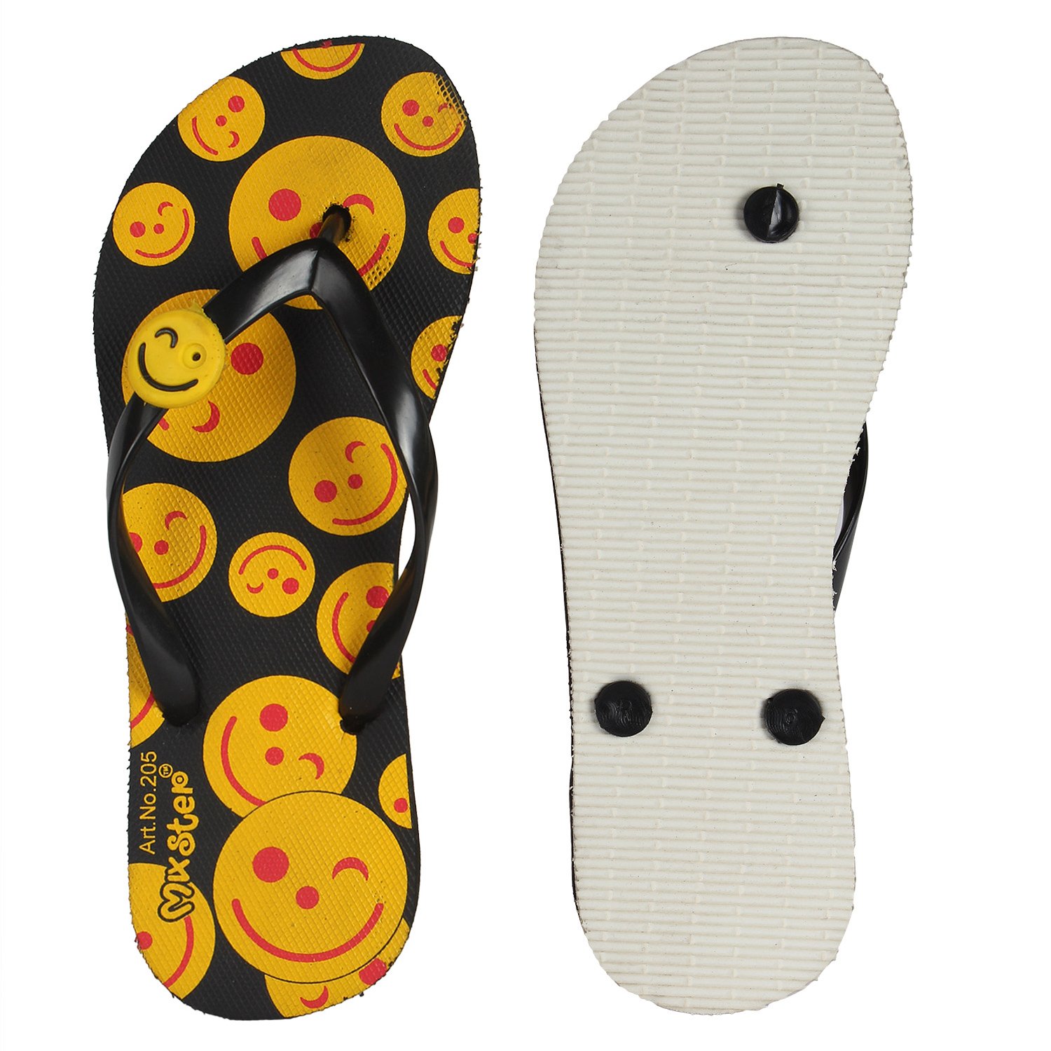 bersache women black & yellow flip-flops & house slippers