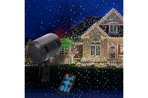 SUNPO Christmas Projector Lights Outdoor, Motion Laser Star Shower, Bliss Lights with Remote Control, Waterproof, Firefly Decor for Tree Yard Garden Home, Red Green Holiday Party Landscape Decoration (RG)
