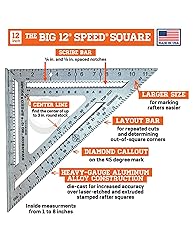 Swanson Tool Co S0107 "Big 12" 12-Inch Speed Square