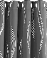 Deconovo Grey Curtains 84 Drop Silver Wave Foil Blackout 2 Panels 132x214cm view 2